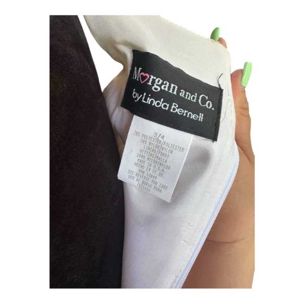 VTG 90s USA Organza Formal A line Dress in White with pink flower print SZ 3/4 - Picture 6 of 9